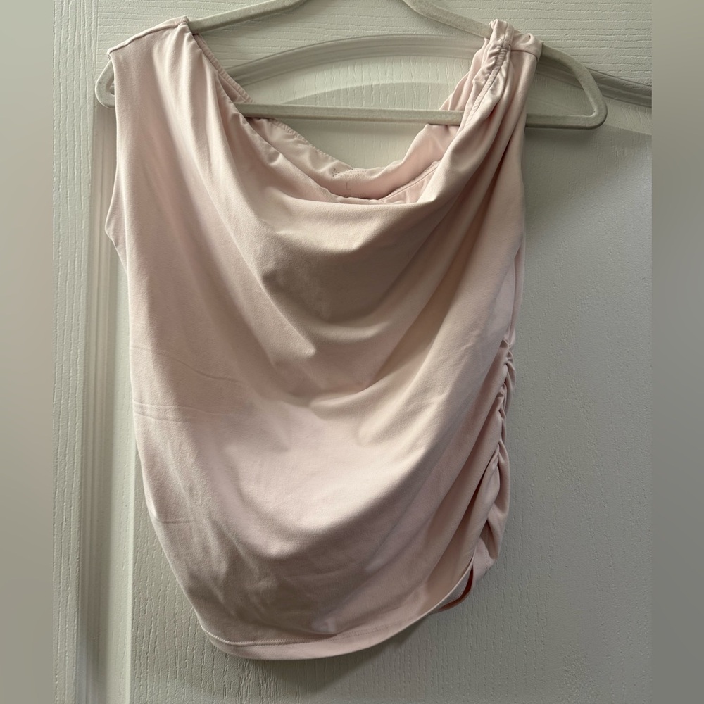 Amazon Women's Light Pink Draped Cowl Neck Tank Top